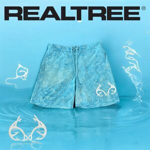 Realtree Men's Blue Camo Board Shorts Swim Trunks Size Large